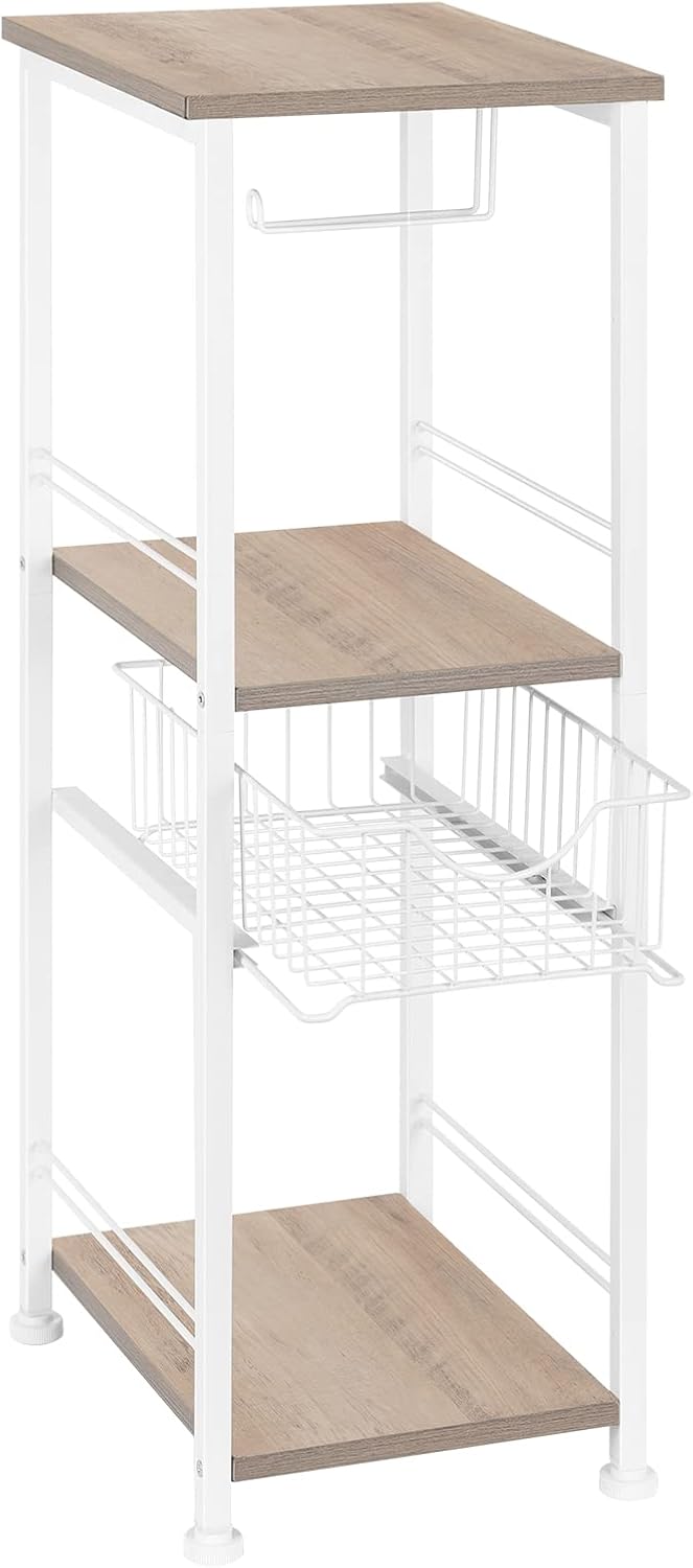 Toilet Paper Storage Cabinet Freestanding Bathroom Storage Organizer 3 Tier Narrow Bathroom Paper Towel Storage Cabinet