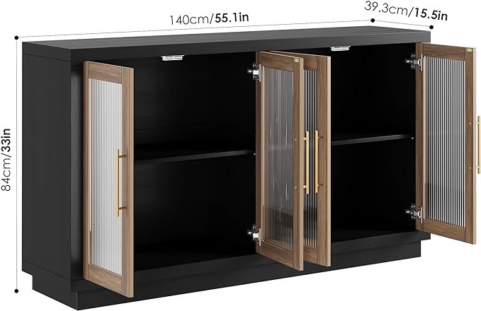 Buffet Cabinet with Storage, 55.1" Large Sideboard Buffet Cabinet