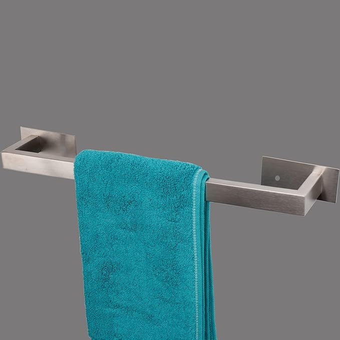 Bathroom Towel Bar Self Adhesive, No Drilling Towel Rack Easy to Install, Hand Towel Holder Made of Premium Stainless Steel Sticky on Hand Towel Hanger for Kitchen, Toilet.(18IN, Brushed)