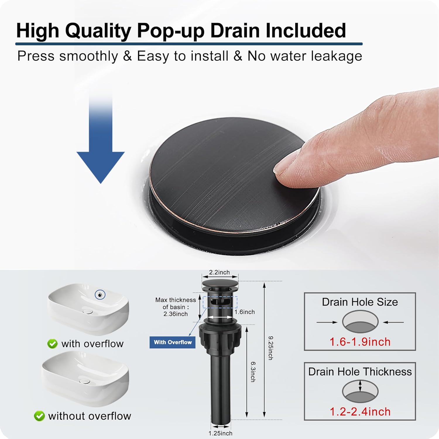 Oil Rubbed Bronze Bathroom Faucet Waterfall Faucet, Brass Single Handle Bathroom Sink Faucet 1 Hole or 3 Holes, 4 Inch Bathroom Faucets with Deck Plate & Pop-Up Drain for Farmhouse Quick Install