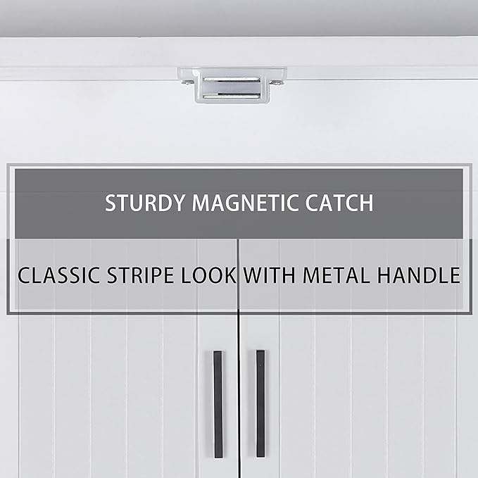 Bathroom Over-The-Toilet Storage Cabinet Organizer with Shelves and Doors, Small Freestanding Toilet Shelf