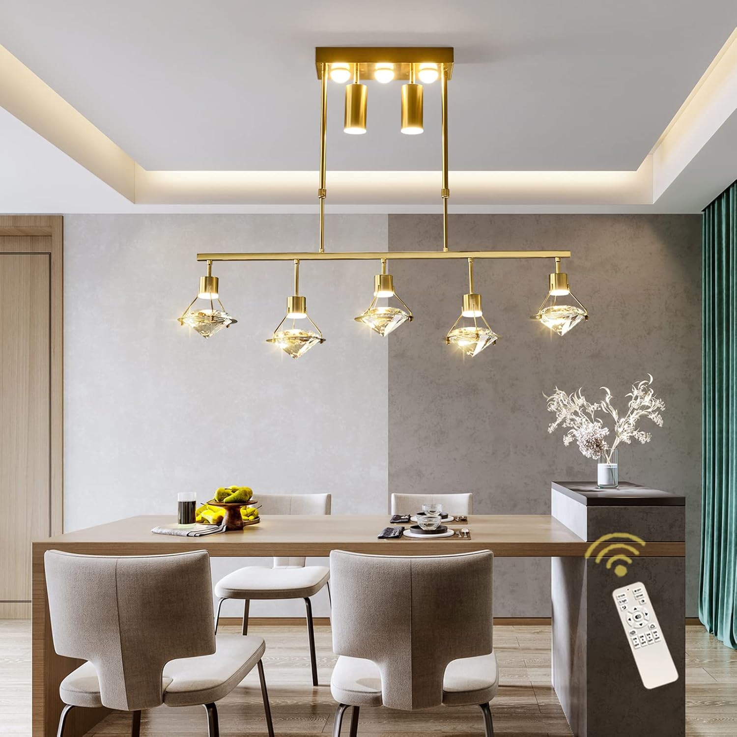 Dimmable Pendant Light with Remote