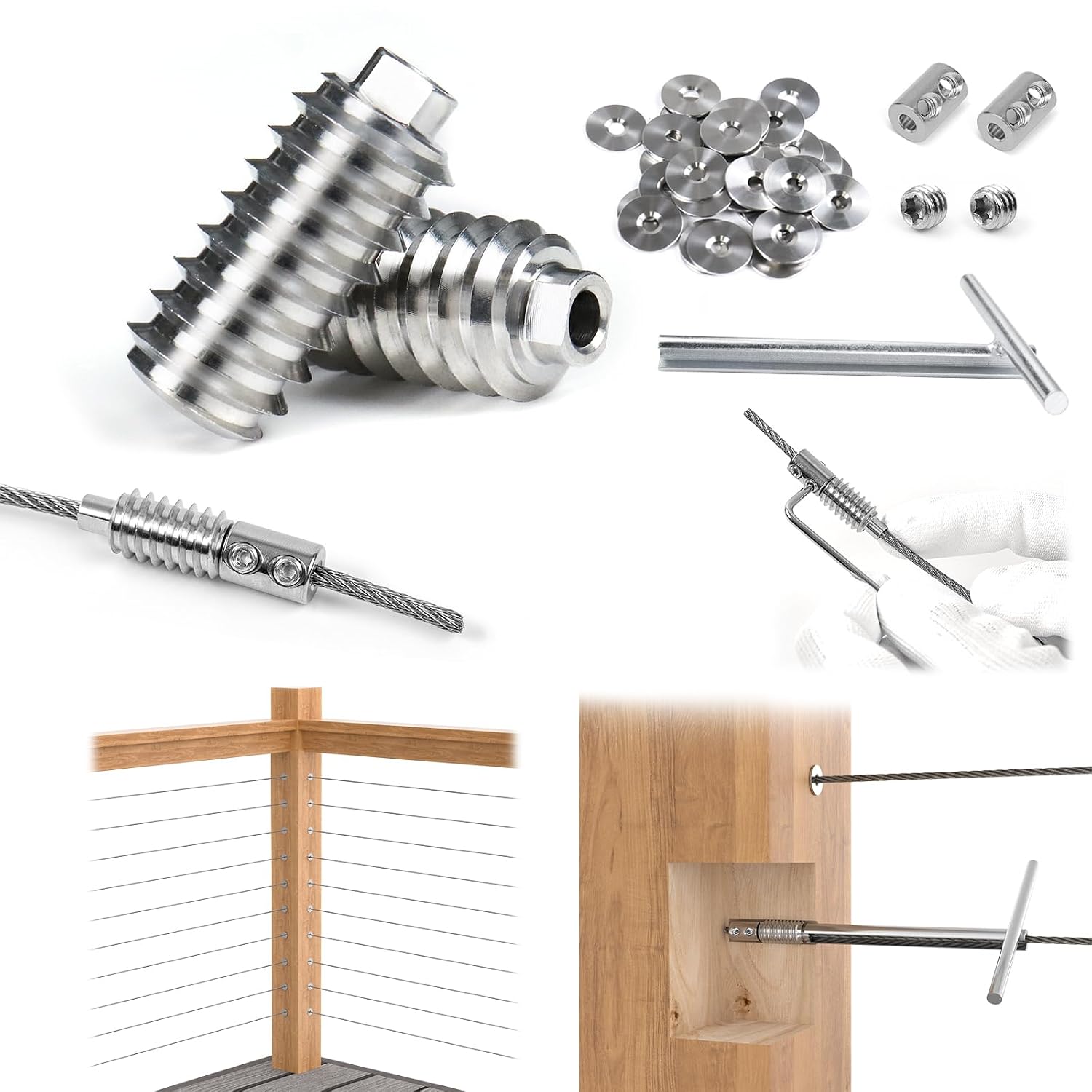 40Pack Cable Railing Hardware Swageless Lag Screw CB16