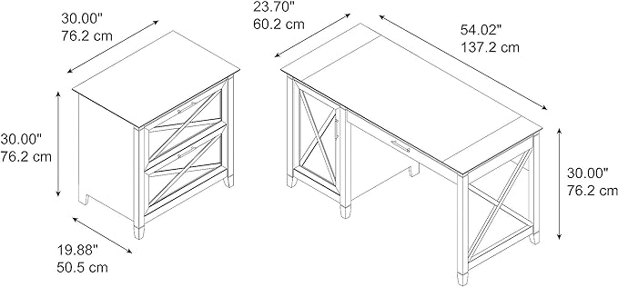 Computer Desk with Storage and 2 Drawer Lateral File Cabinet