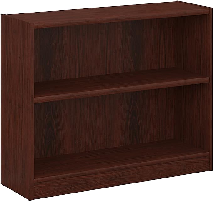 Small 2 Shelf Bookcase in Vogue Cherry, Low Bookshelf for Home Office