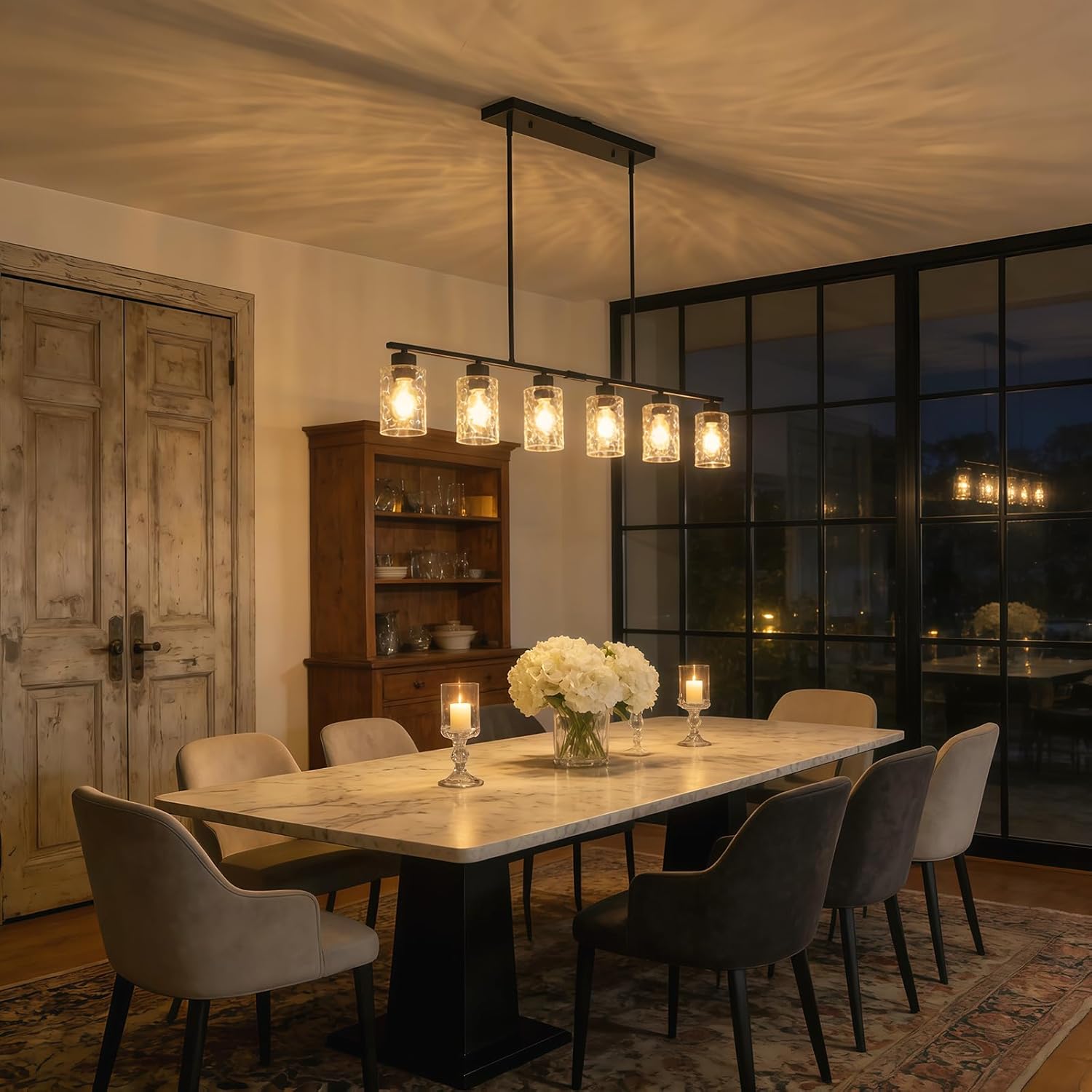 45" Wide Dining Room Light Fixture Chandelier Over Table