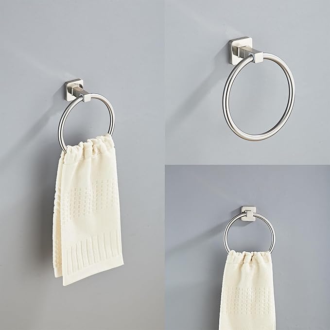 Brushed Nickel Bathroom Hardware Set 4 Pieces,Bathroom Accessories Set Stainless Steel Wall Mounted, Hand Towel Bar