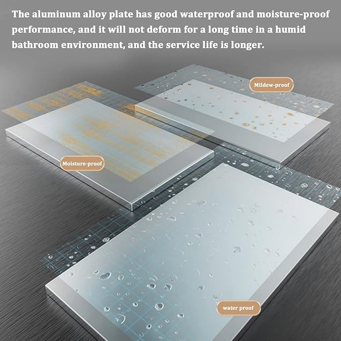 Bathroom Mirror Cabinet with Light White Wall-Mounted Mirror Cabinet