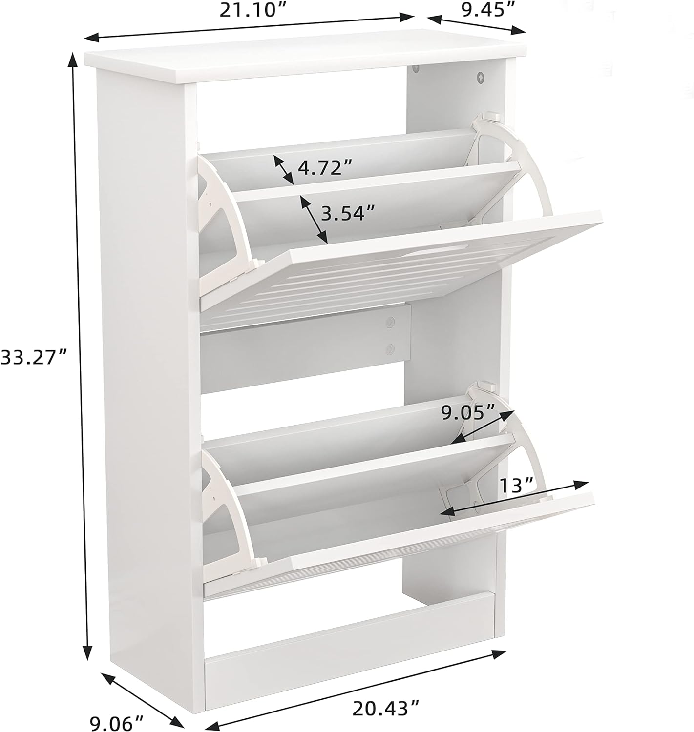 Shoe Storage Cabinet with 2 Flip Drawers
