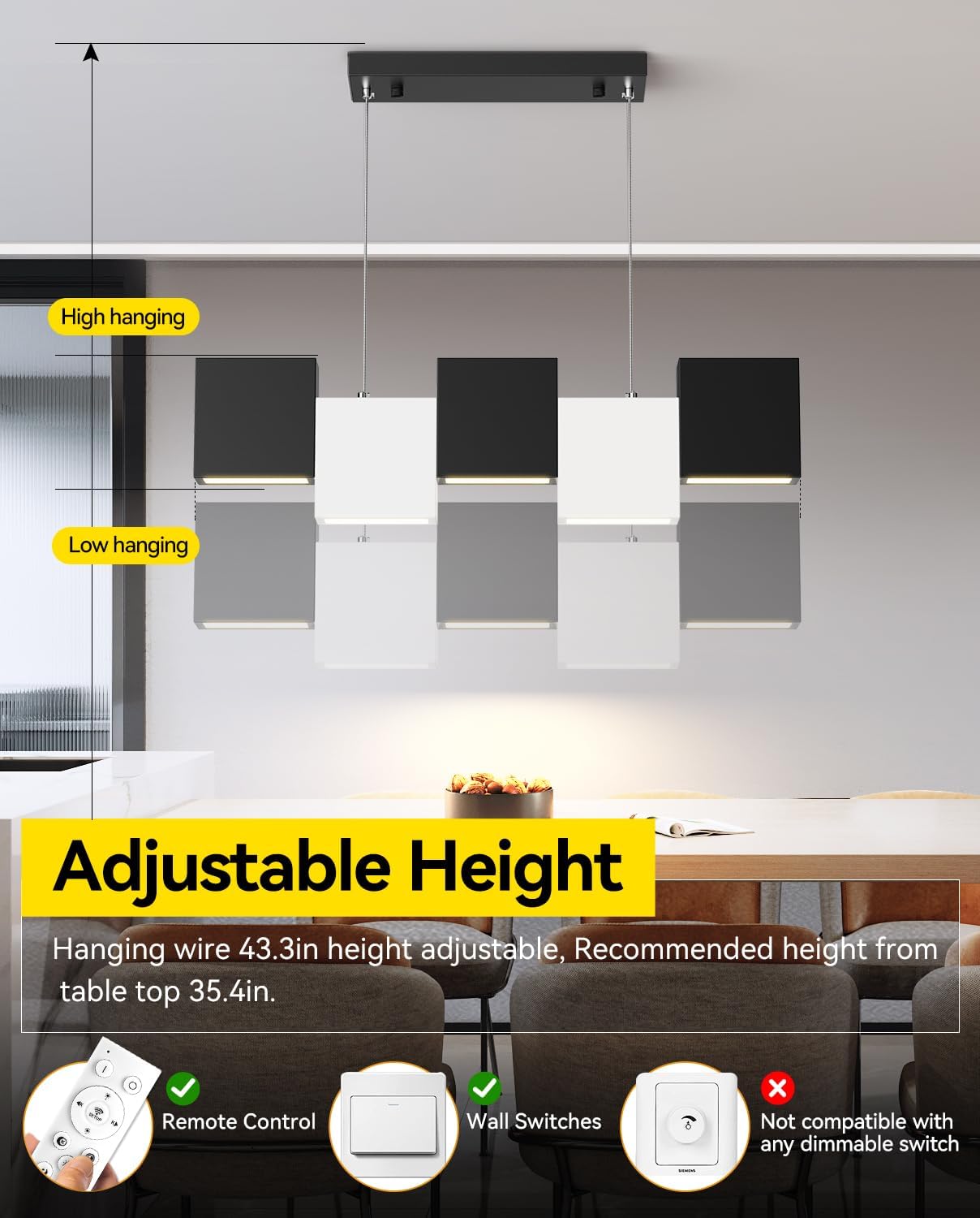 Modern LED Chandelier with 5 Lights