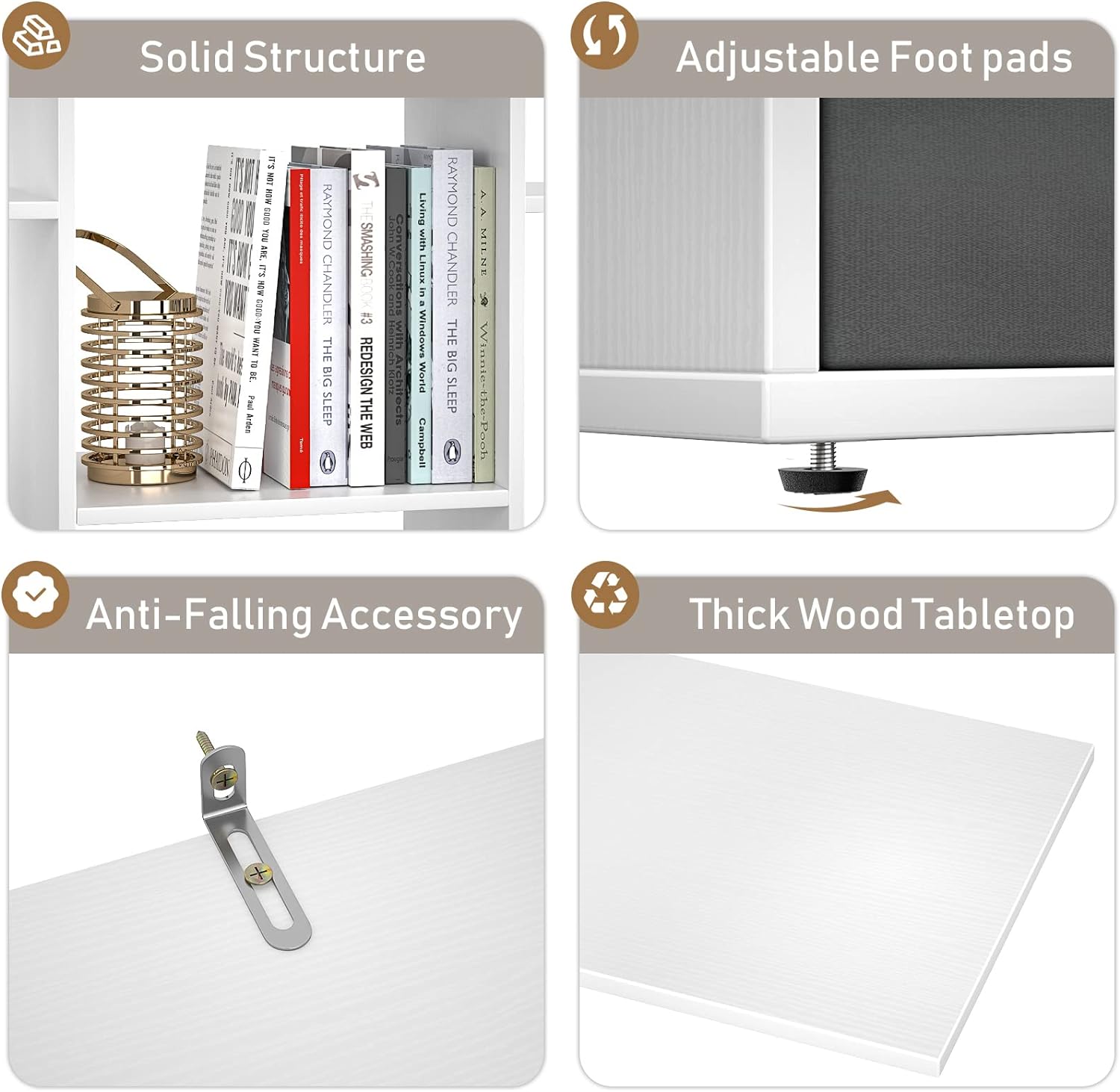 Bookshelf with 2 Drawers Free Standing Bookcase