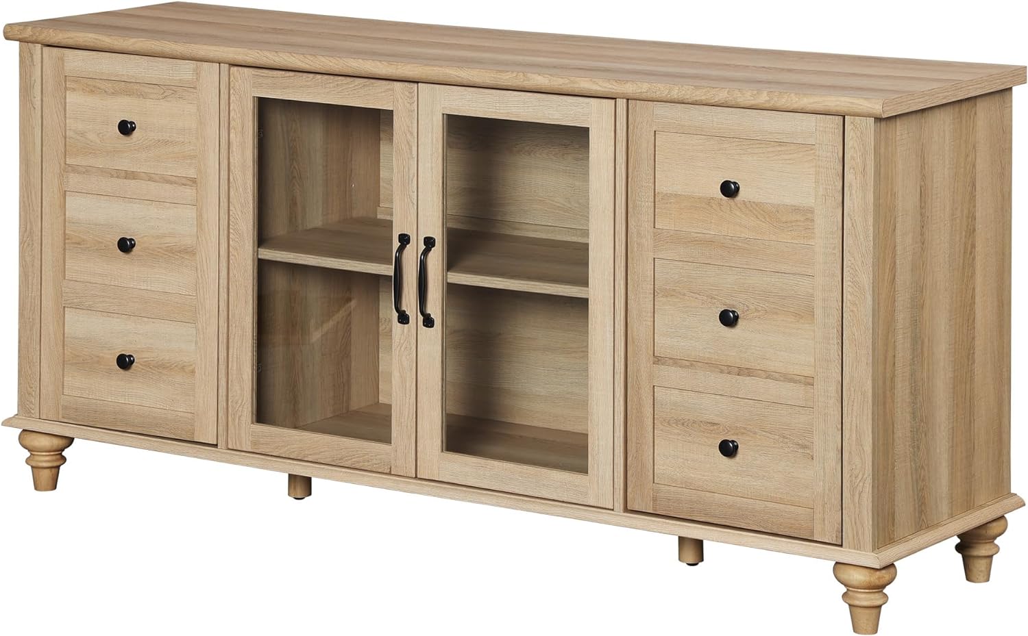 Sideboard Buffet Cabinets with Glass Door, Kitchen Storage Cabinets