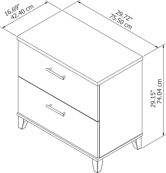 2 Drawer Lateral File Cabinet in Maple Cross | Letter, Legal, and A4-size Document Storage