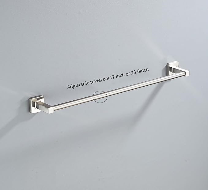 Brushed Nickel Bathroom Hardware Set 4 Pieces,Bathroom Accessories Set Stainless Steel Wall Mounted, Hand Towel Bar