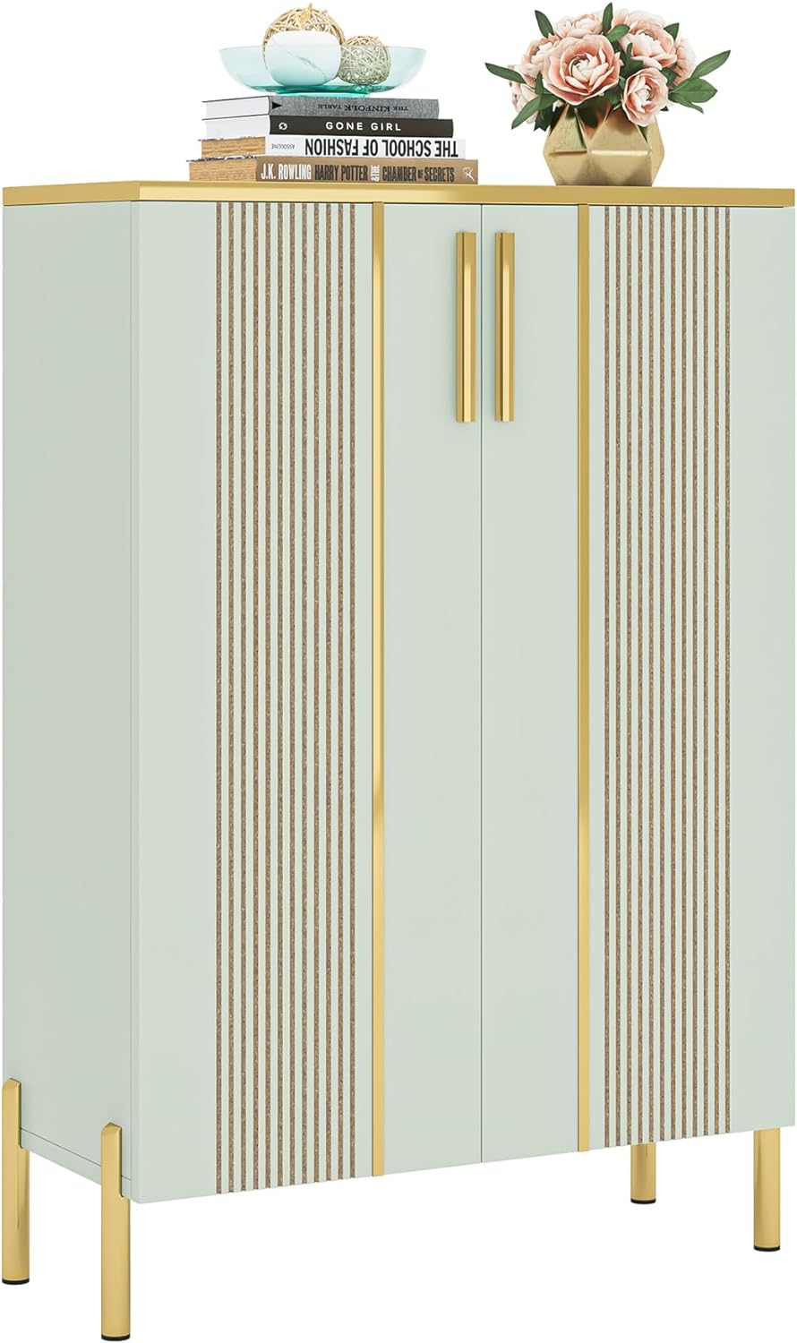 Shoe Cabinet with Doors, 6-Tier Shoe Storage Cabinet with Adjustable Shelves