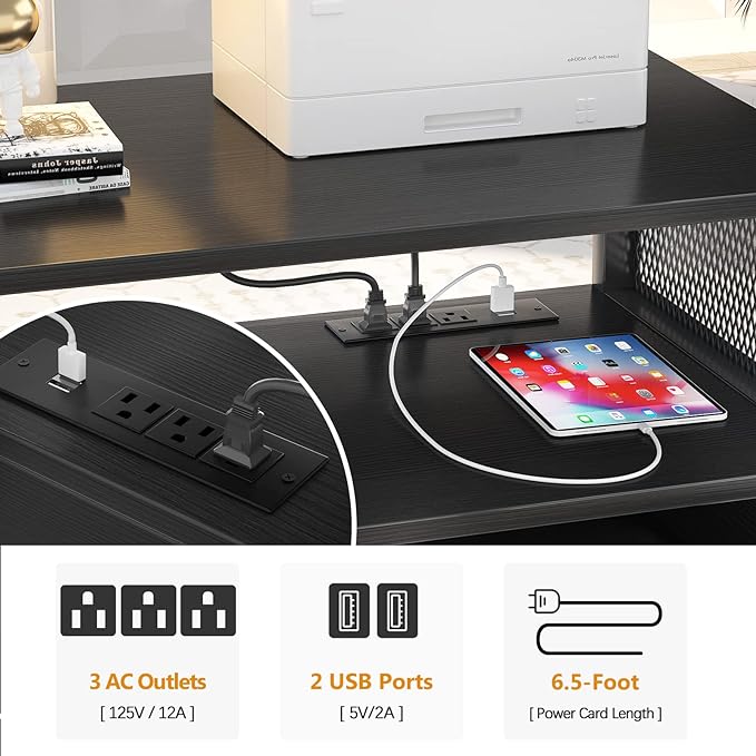 Modern Rolling Printer Stand with Storage for A4, Letter Size and File Folders