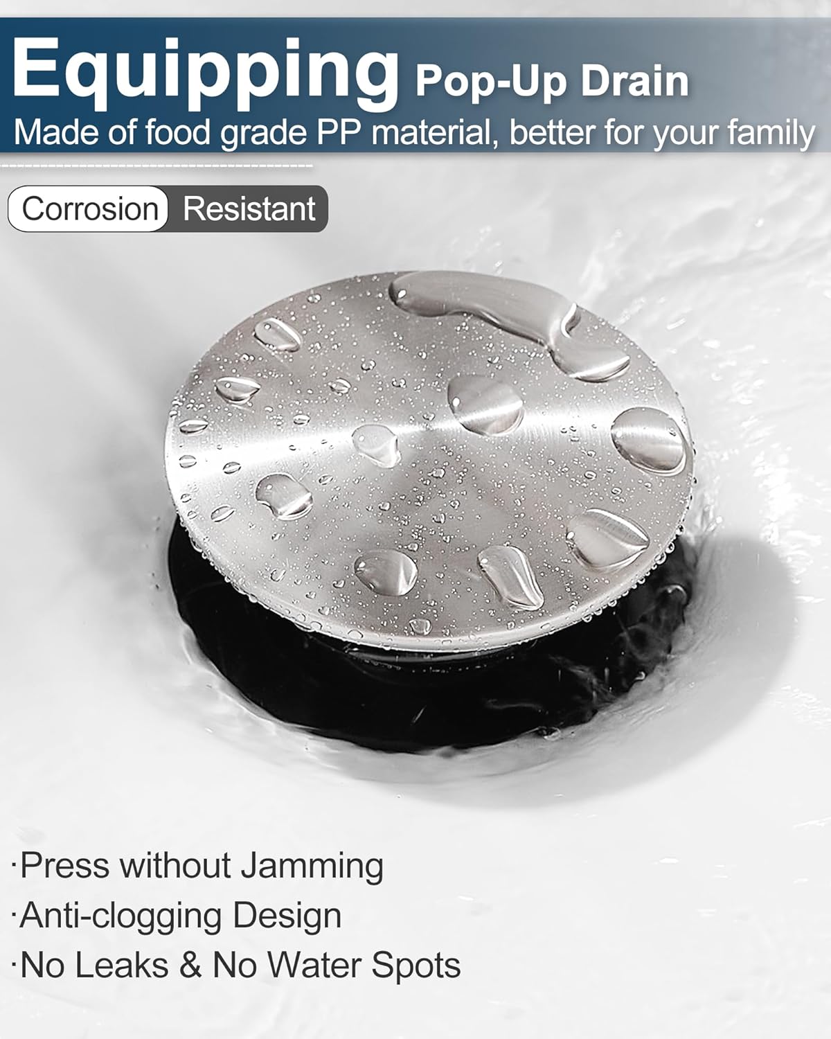 Bathroom Waterfall Faucet, Brass 4-16 Inch Brushed Nickel Faucet Bathroom Widespread 2 Handles Bathroom Sink Faucets 3 Hole with Hoses & Drain