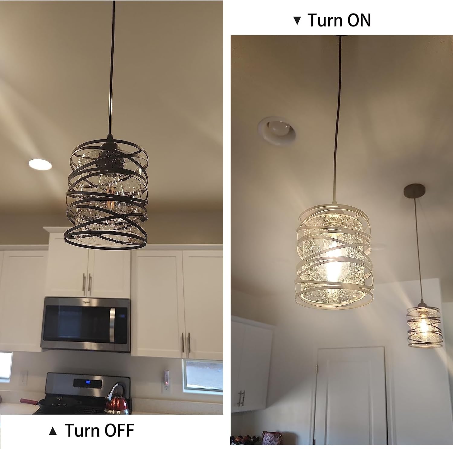 3 PACK Black Pendant Lights Kitchen Island