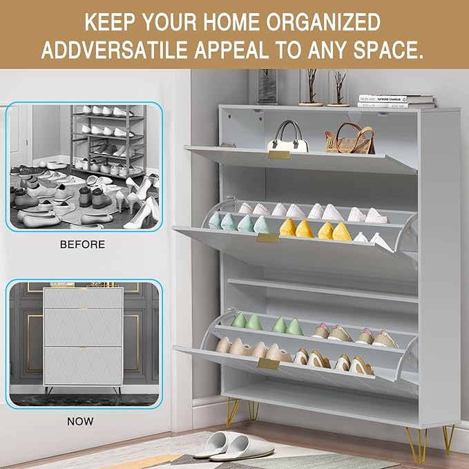 Free Standing Tipping Bucket Shoes Cabinets for Entryway