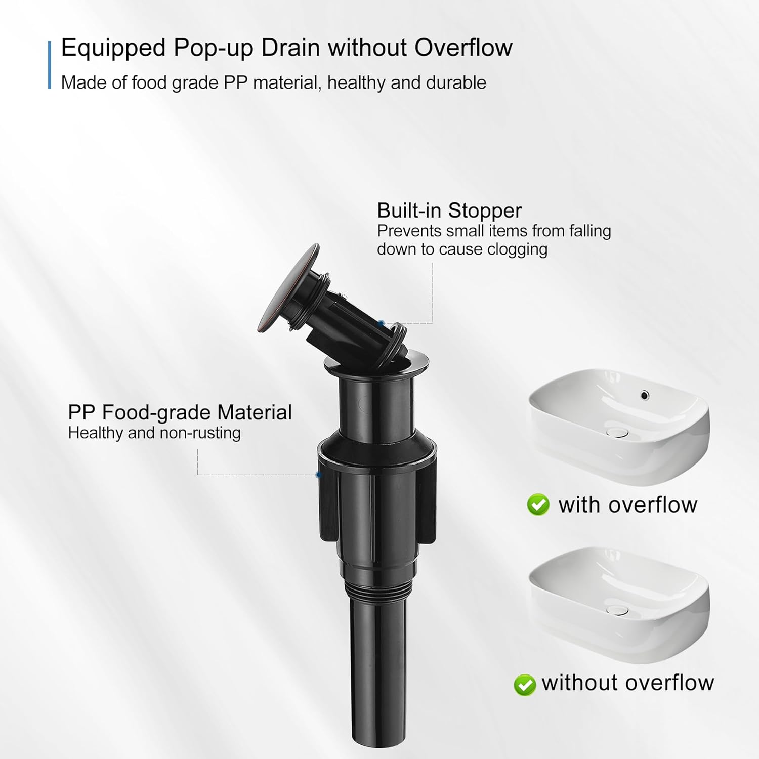 Vessel Sink Faucet Oil Rubbed Bronze, Brass Tall Bathroom Faucet Waterfall 1 Hole, Bathroom Faucets Single Handle Bathroom Sink Faucet Bronze with Pop-Up Drain & Water Hoses for Farmhouse