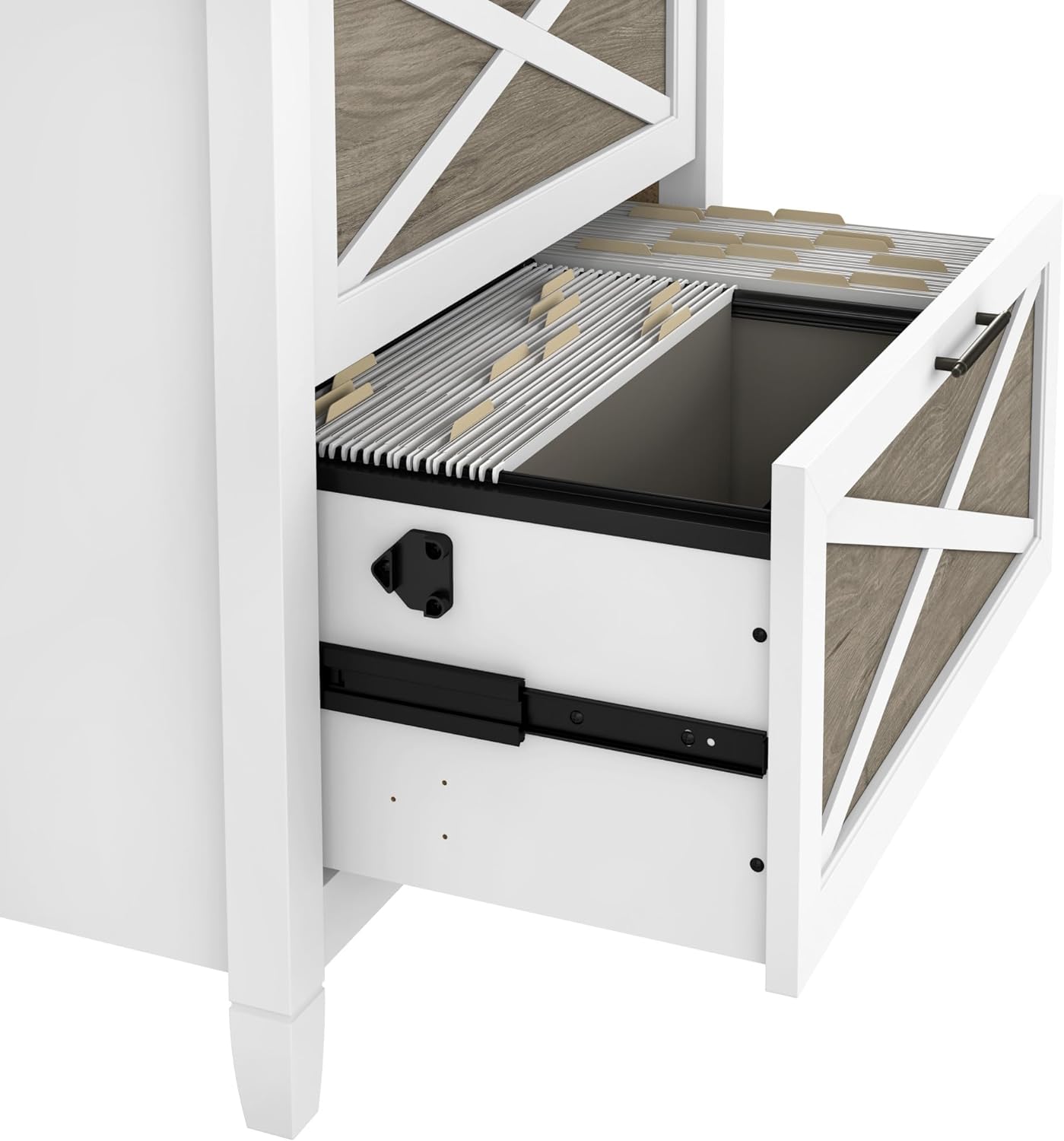 Corner Computer Table with Storage for Home Office with Filing Unit