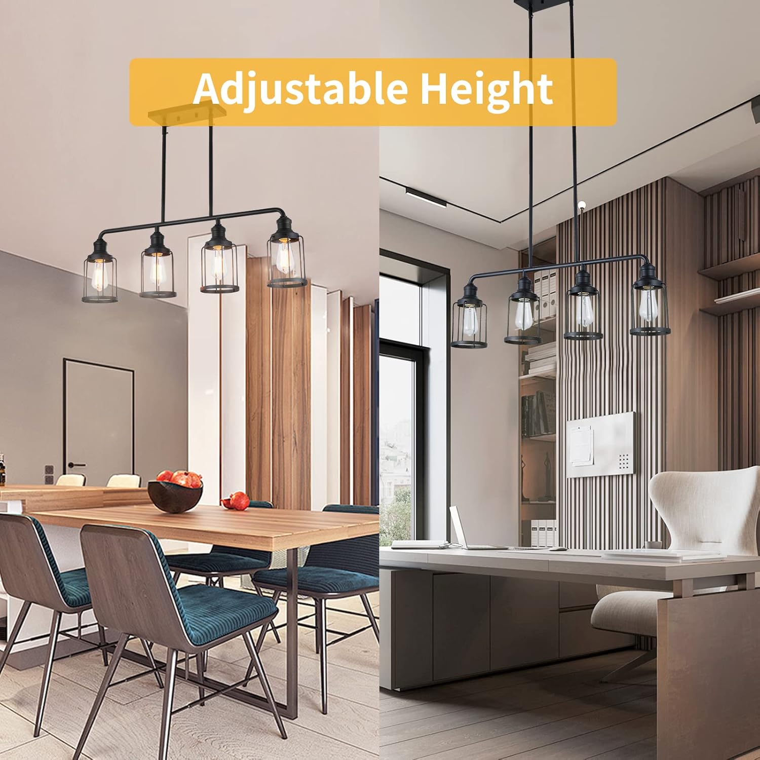 Kitchen Island Light,4-Light Dining Room Light Fixture