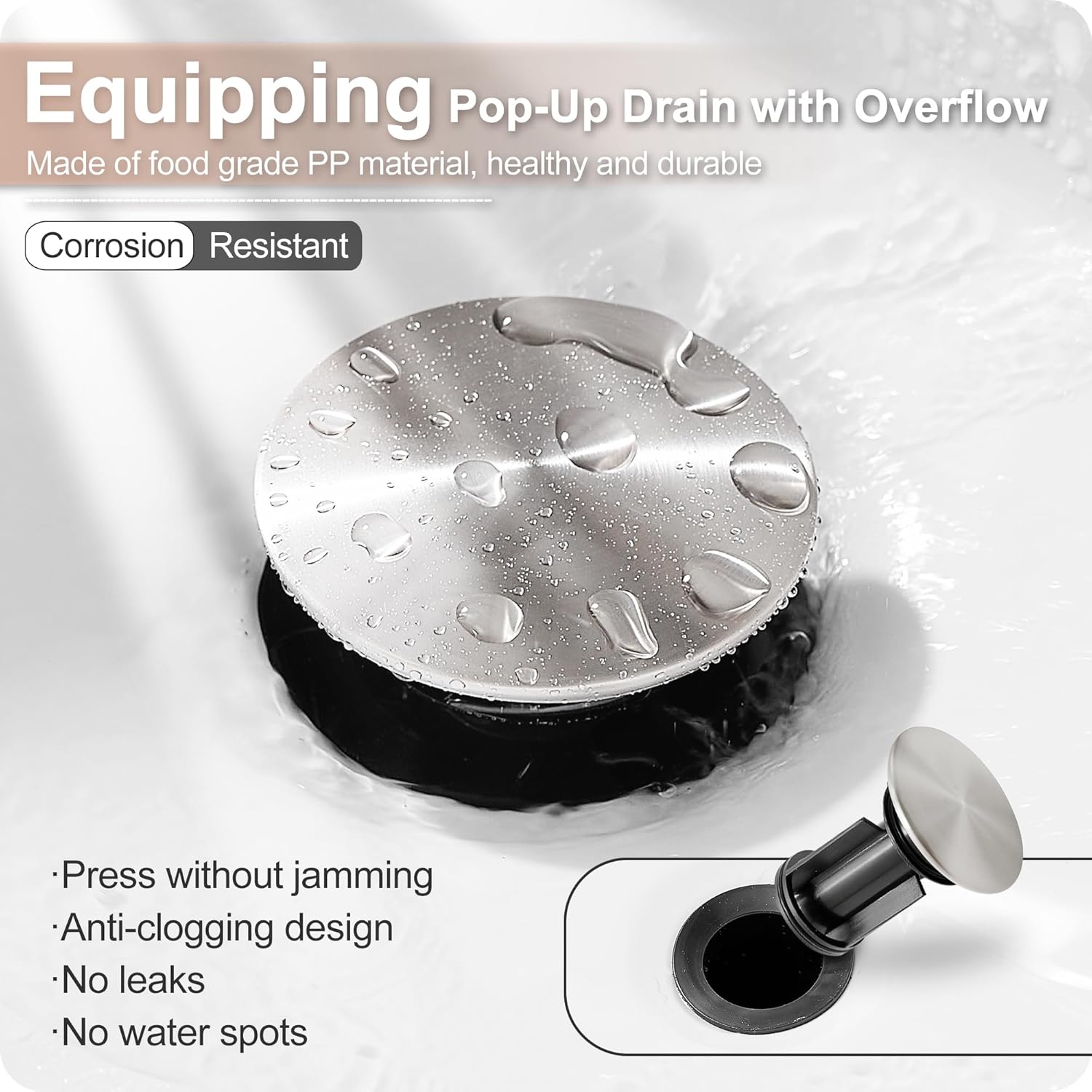 4-16 Inch Widespread Bathroom Faucet Brushed Nickel, Brass Waterfall Faucet for Bathroom Sink, 2 Handles Bath Faucet Bathroom Sink Faucets with Water Hose & Pop-Up Drain Saving Water Modern