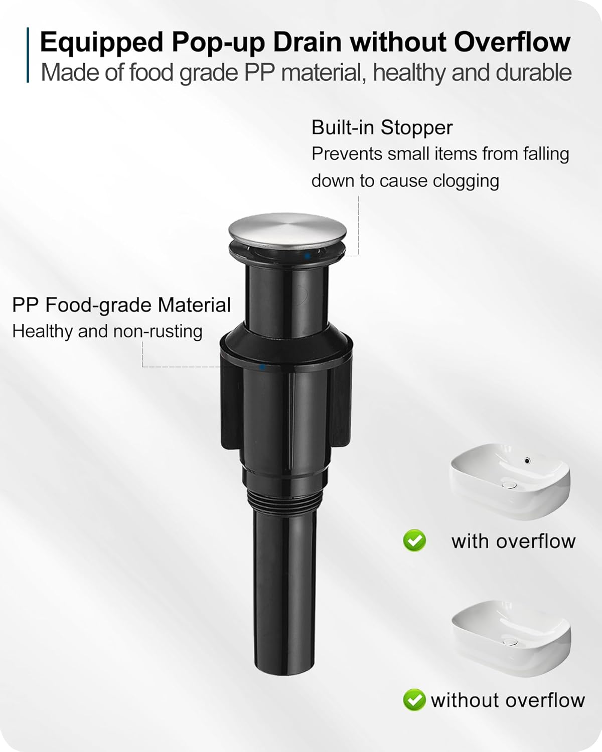 Single Handle Bathroom Faucet Brushed Nickel, Brass Vessel Sink Faucet 360 Degree Swivel Tall Bathroom Sink Faucet 1 Hole, Bathroom Faucets with Pop-up Drain & Aerator for Hotels Modern No Noise