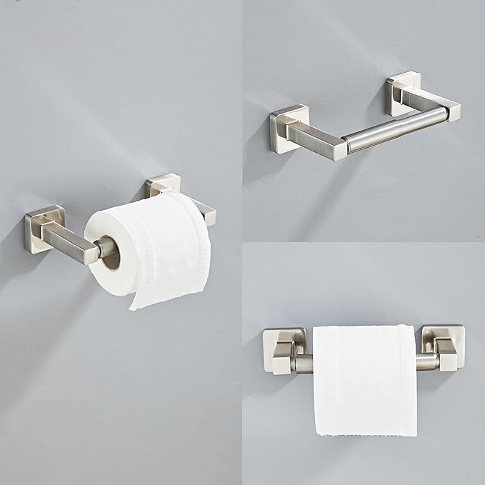 Brushed Nickel Bathroom Hardware Set 4 Pieces,Bathroom Accessories Set Stainless Steel Wall Mounted, Hand Towel Bar