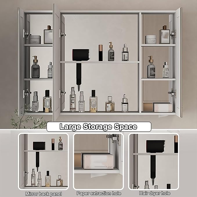 Mirror Medicine Cabinet Bathroom Mirror Cabinet with LED Lights