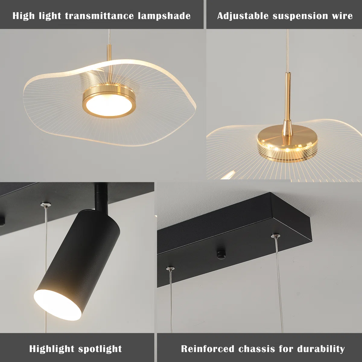 8-Light LED Kitchen Island Pendant Light