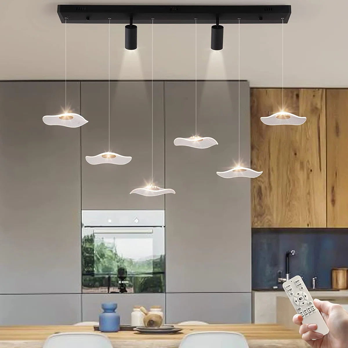 8-Light LED Kitchen Island Pendant Light