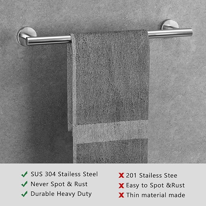 5-Pieces Brushed Nickel Bathroom Accessories Set