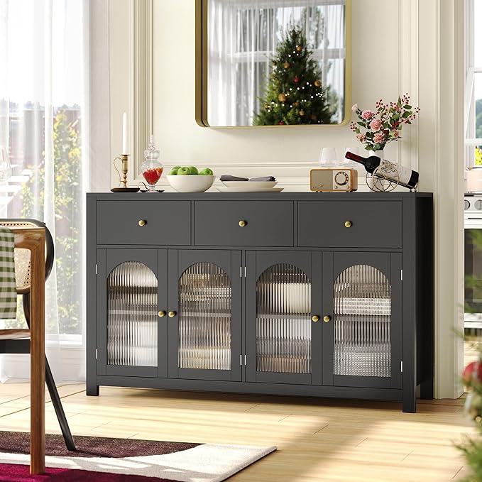 Buffet Cabinet with Storage, 55.1" Large Sideboard Buffet Cabinet