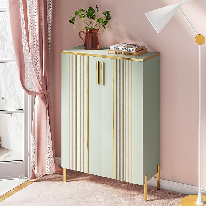 Shoe Cabinet with Doors, 6-Tier Shoe Storage Cabinet with Adjustable Shelves