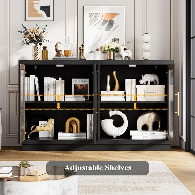 Buffet Cabinet with Storage, 55.1" Large Sideboard Buffet Cabinet