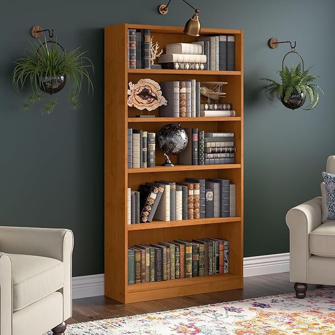 Tall 5 Shelf Bookcase in Natural Cherry