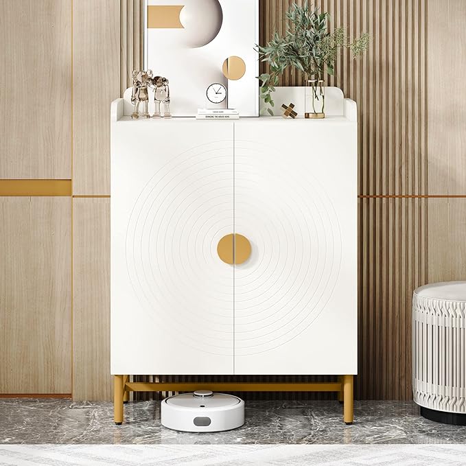 Shoe Cabinet with 5-Tier Shoe Storage Shelves and Open Shelf