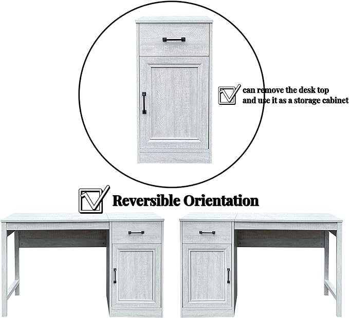 47’’ Writing Computer Cabinet Storage Office Desk