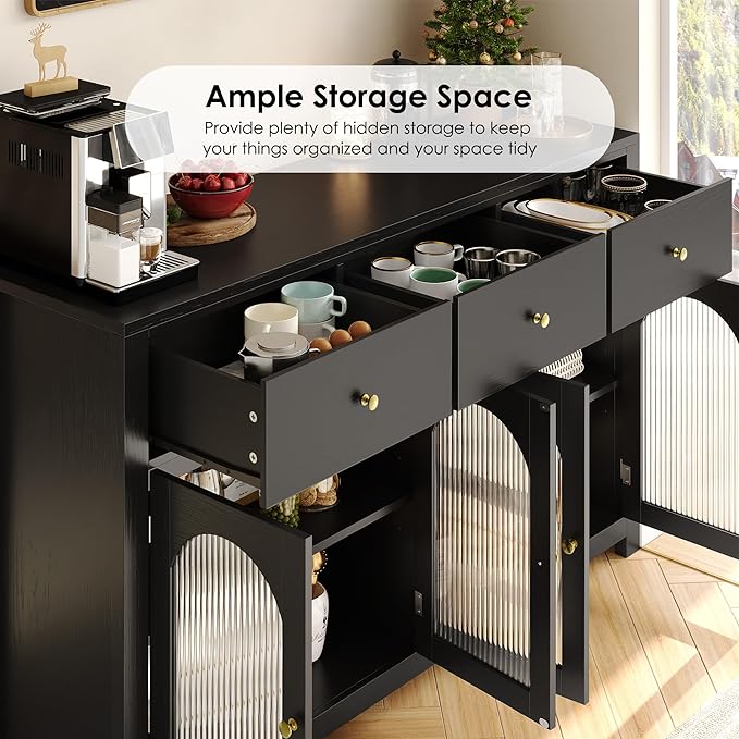 Buffet Cabinet with Storage, 55.1" Large Sideboard Buffet Cabinet