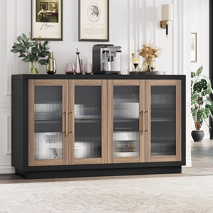 Buffet Cabinet with Storage, 55.1" Large Sideboard Buffet Cabinet