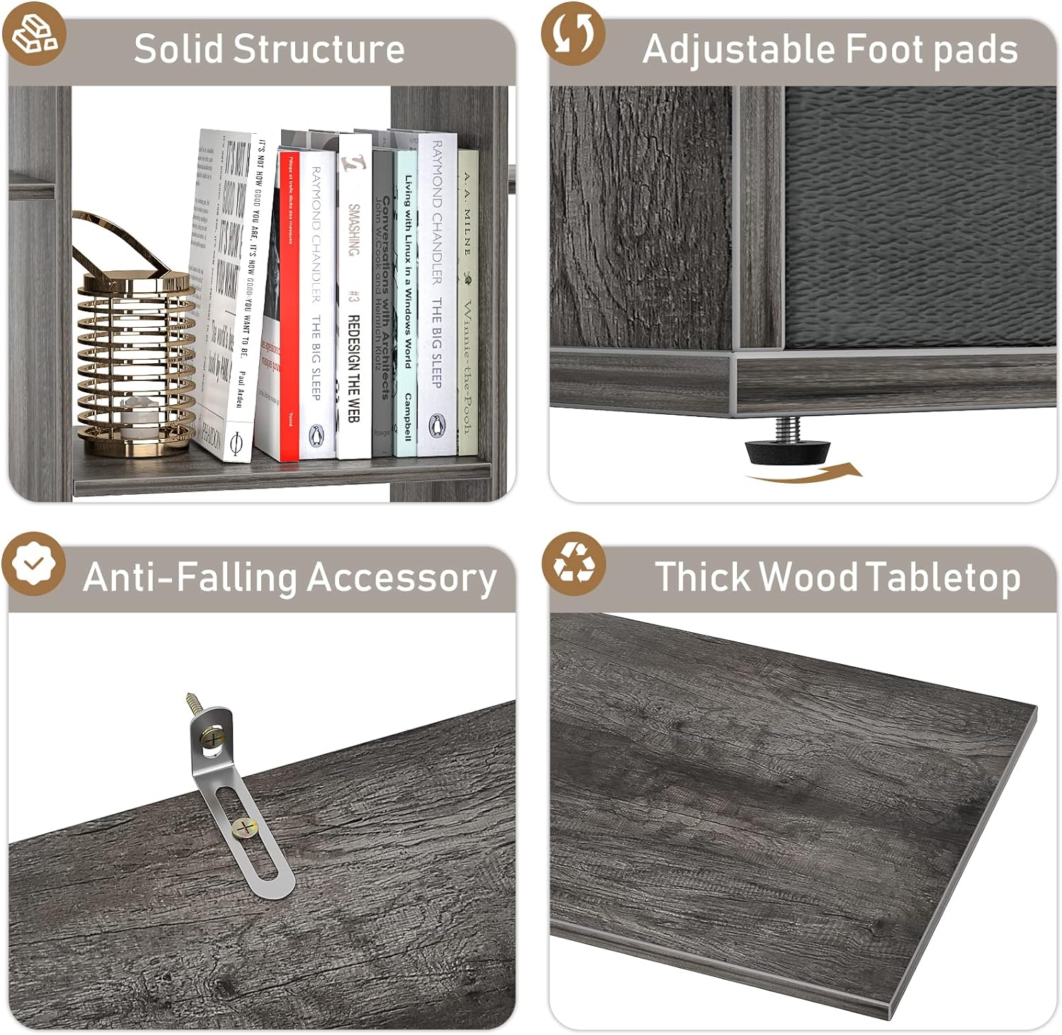 Book Shelf with 2 Drawers Free Standing Bookcase