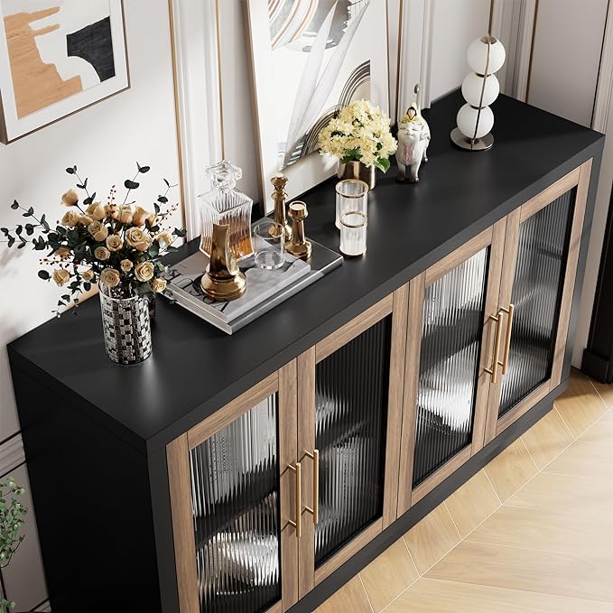 Buffet Cabinet with Storage, 55.1" Large Sideboard Buffet Cabinet