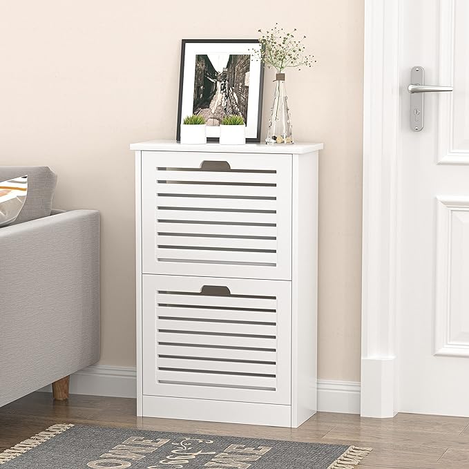 Shoe Storage Cabinet with 2 Flip Drawers