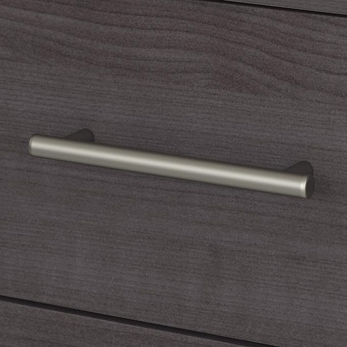 60-Inch W L-Shaped Desk with Hutch, Storm Gray