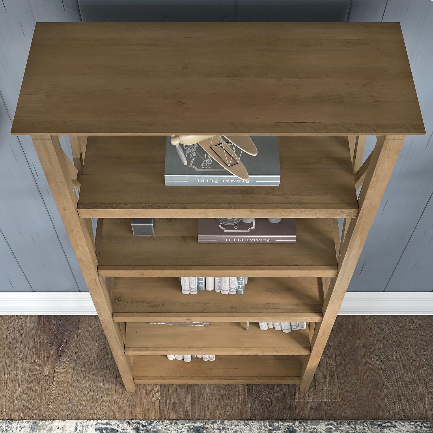 L Shaped Desk with 2 Drawer Mobile File Cabinet and 5 Shelf Bookcase