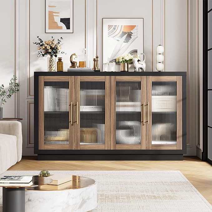 Buffet Cabinet with Storage, 55.1" Large Sideboard Buffet Cabinet