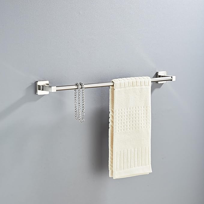 Brushed Nickel Bathroom Hardware Set 4 Pieces,Bathroom Accessories Set Stainless Steel Wall Mounted, Hand Towel Bar