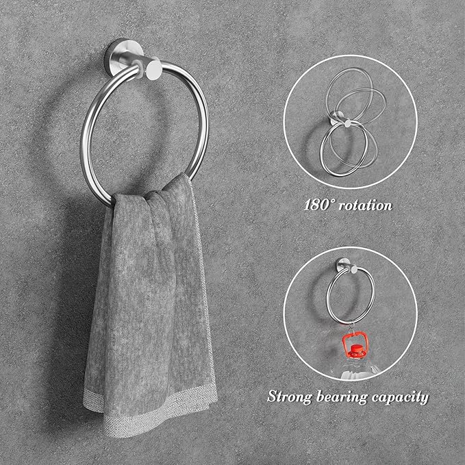 5-Pieces Brushed Nickel Bathroom Accessories Set