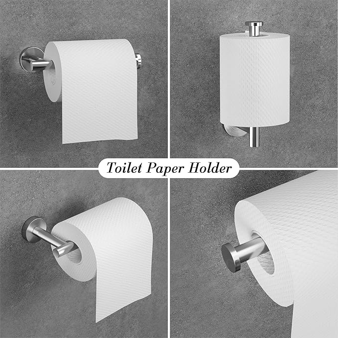 5-Pieces Brushed Nickel Bathroom Accessories Set